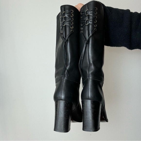 Y2K Coach Black Leather Mid Calf Boots Made in Italy - Picture 3 of 5